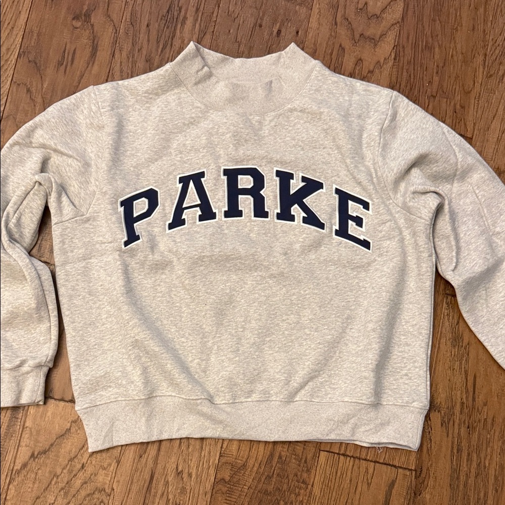 New in original packaging Parke gray with Navy Sweatshirt size L/XL